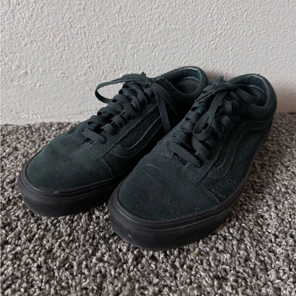 Vans Dark Green Suede Sneakers